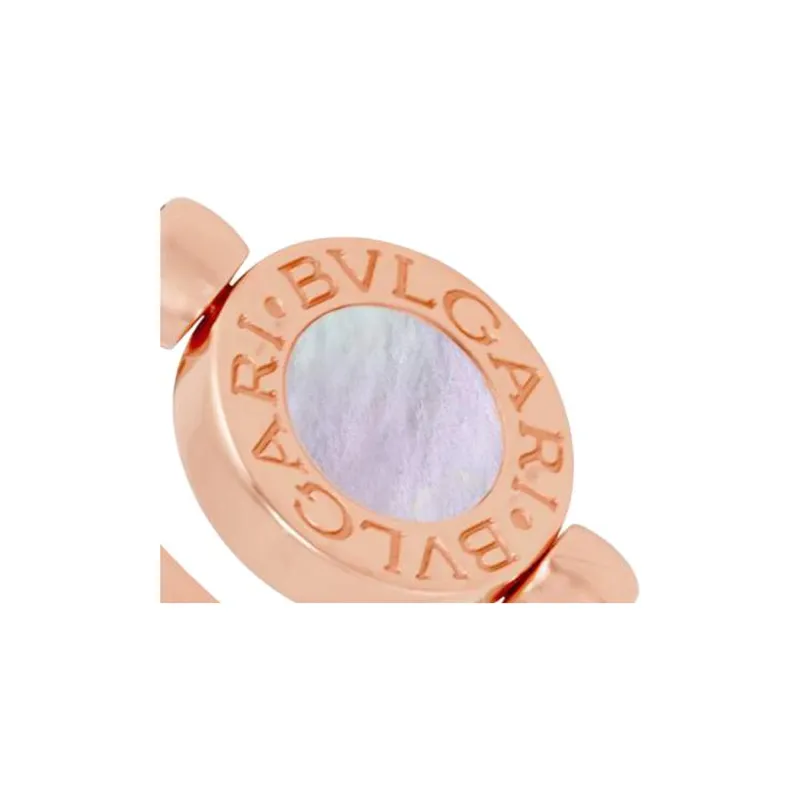 BVLGARI Rose Gold, Mother of Pearl, Onyx Rings Women's-2