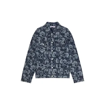 NOISY TEDDY Denim Jacket Unisex Navy Blue