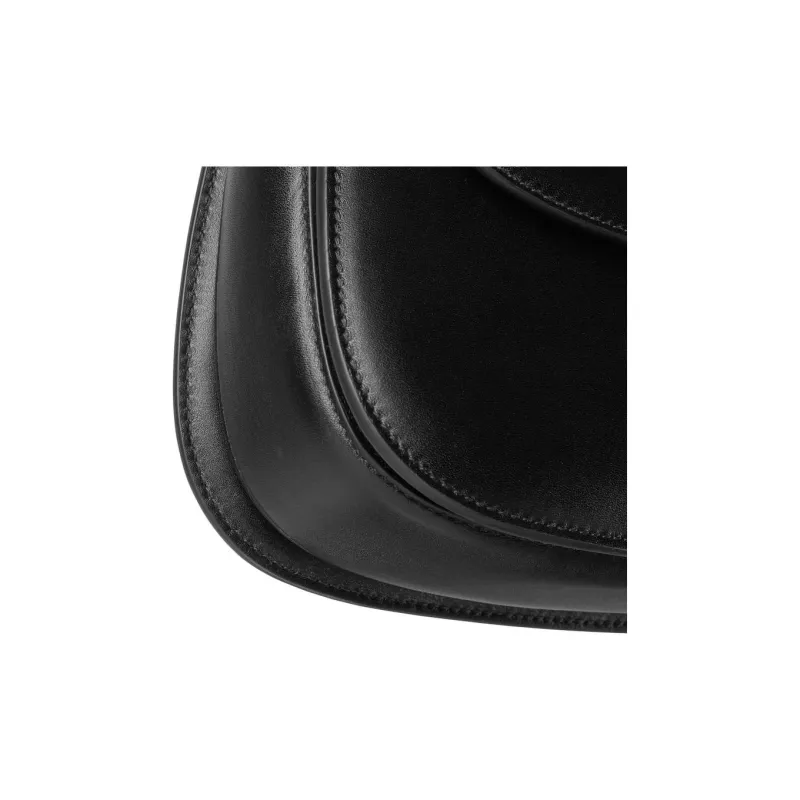 GUCCI Bamboo 1947 Soft Leather Shoulder Bag, Crossbody Bag, Handbag Trumpets Women's Black-5