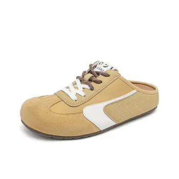 JOSINY Rubber Sole Stitching Abrasion-Resistant Wrap-toe Slippers Women's Yellow