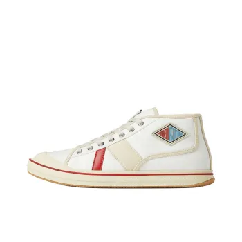 Bottega Veneta Eliot Mid Top Canvas Shoes Men's White