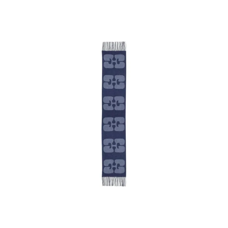 GANNI Fringe-detailing Wool Scarf-1