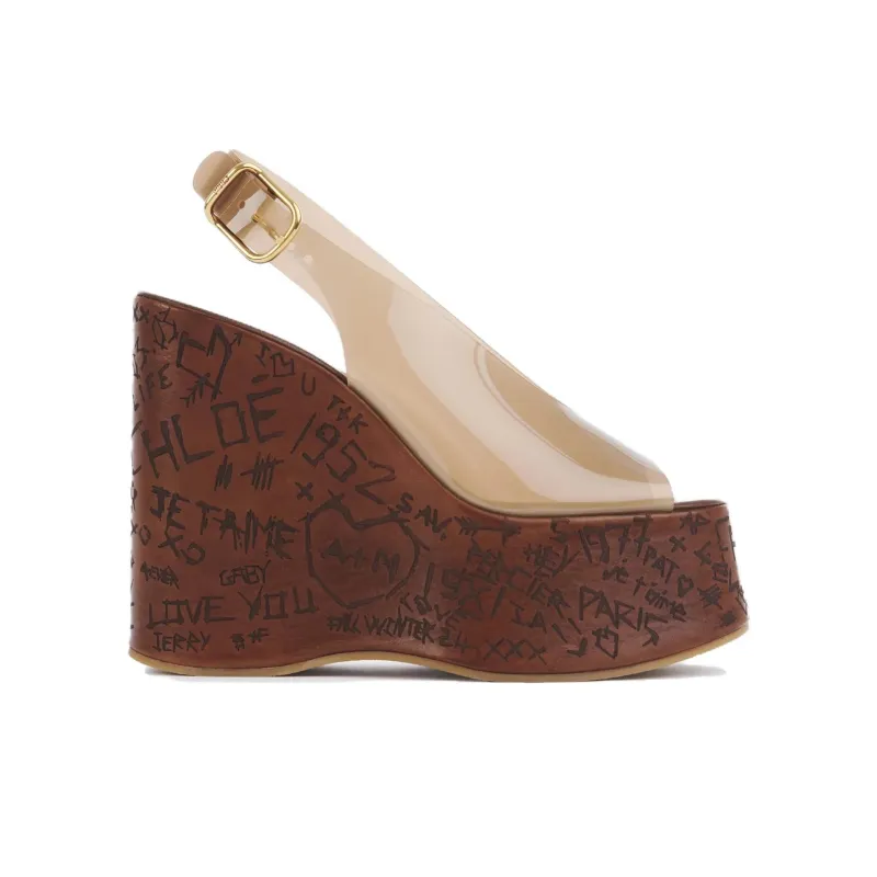 Chloe Maxime One Strap Sandals 13cm Women's Brown-1