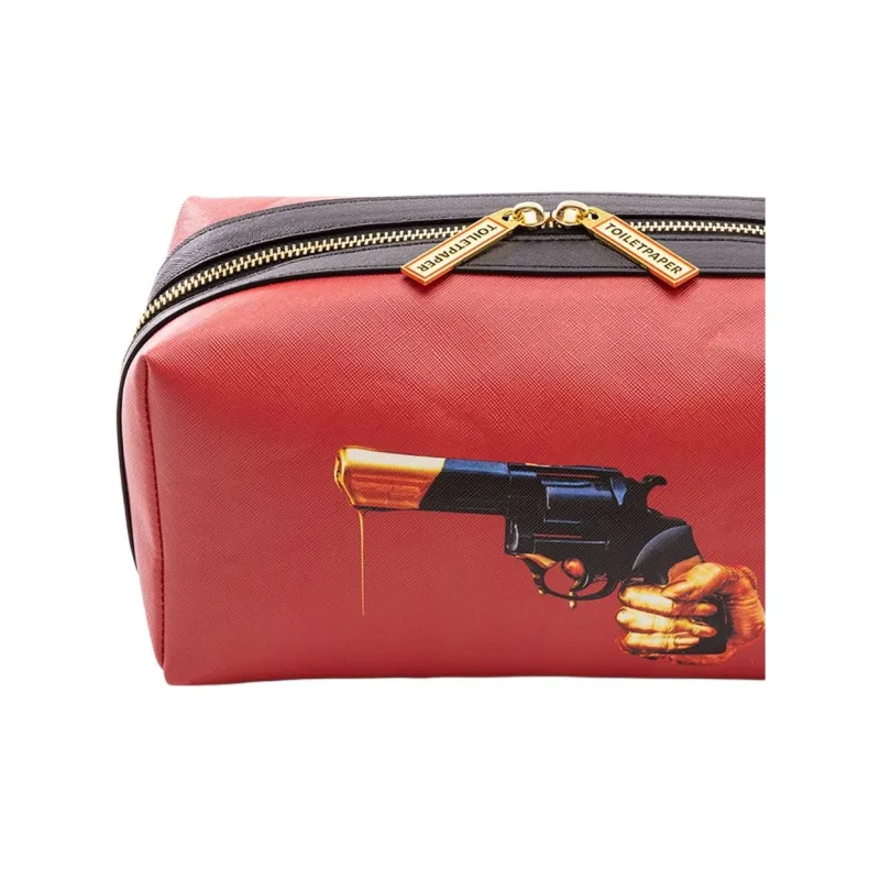 SELETTI PU Makeup Bag Men's Red-2