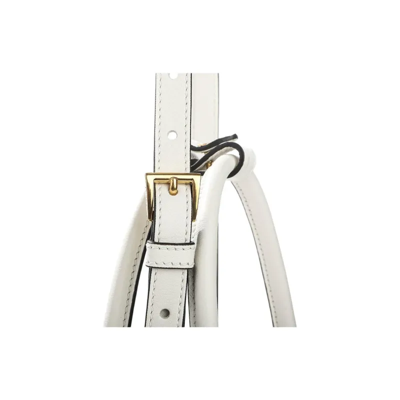 PRADA Calfskin Tote Bag Shopping Bag Crossbody Bag Shoulder Bag Women's White-9