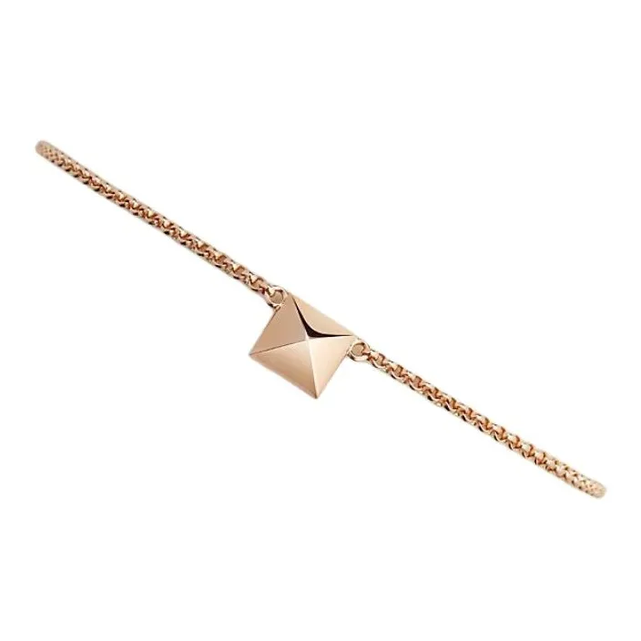 HERMES 18K Rose Gold Bracelets Unisex Pink Gold-1