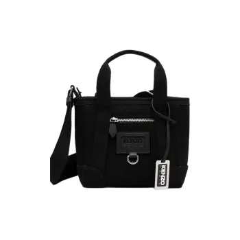 KENZO Cotton Shoulder Bag Crossbody Bag Handbag Mini Women's Black