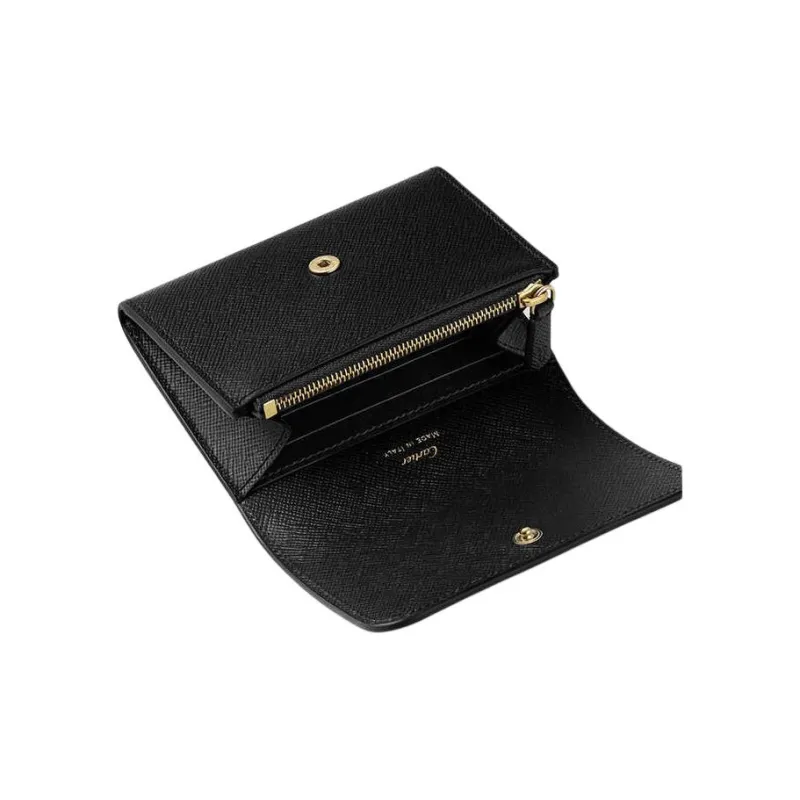 CARTIER C De Cartier Collection Cow Leather Wallet Mini Unisex Black-2