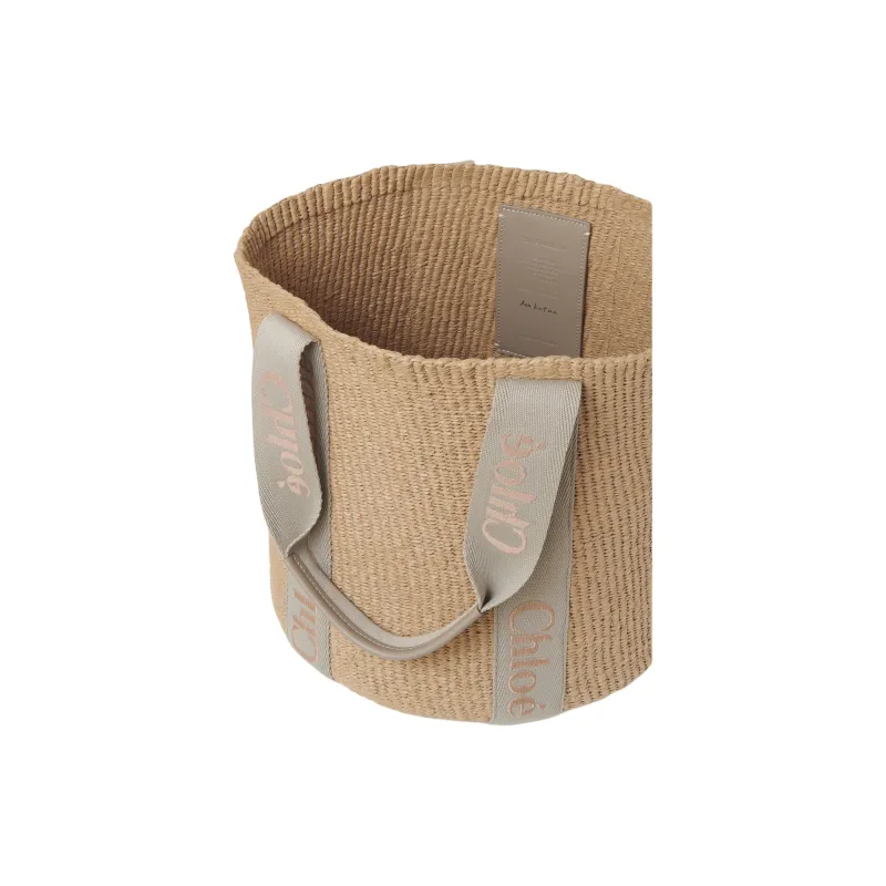 Chloe Woody Paper Handbag Tubas Women's Khaki-3