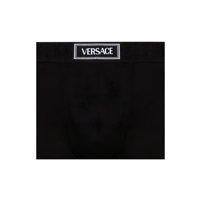 VERSACE 90s Logo Ribbed Long Boxers-3