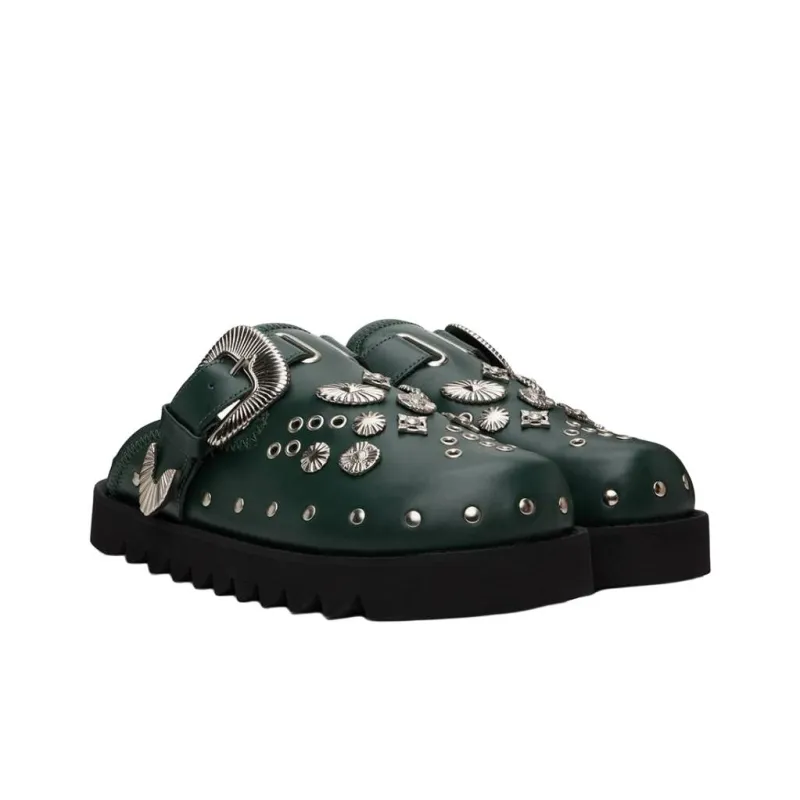 TOGA VIRILIS Closed Toe Slippers Men's Dark Green-3