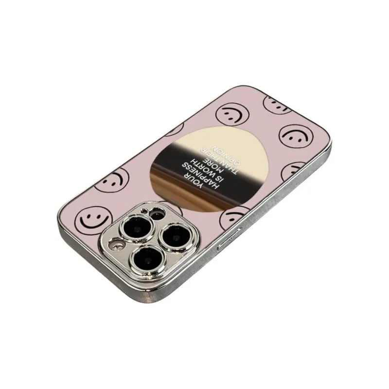 HUINIAN Silicone Material Plated Silver Mirror Phone Cases Compatibility Apple 16 Pro IPhone 15 Pro 13 Pro Max 14 12-0
