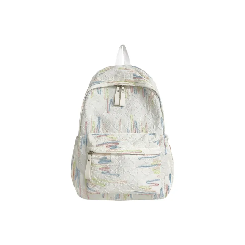 URBAN FOREST Composite Cloth Backpack Women's Ecru/Black/Yellow/Pink-0