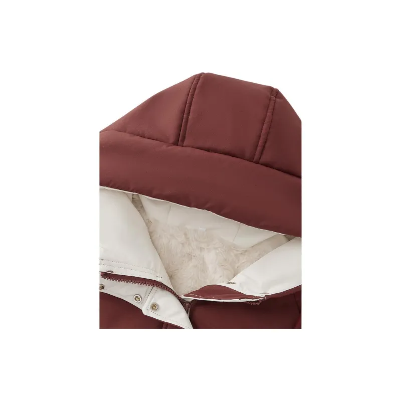 Love To Serve Puffer Jacket Women's Burgundy-2
