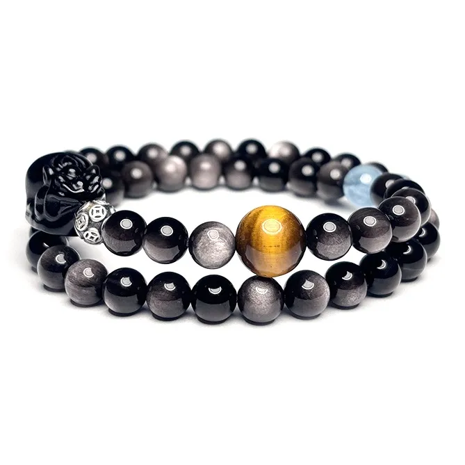 MOUNTAINS AND MANS Obsidian Bracelets Men's-2