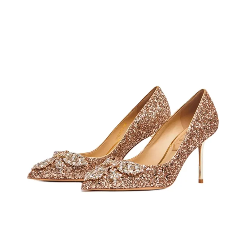 Houseofavenues High Heels Women's Gold-1