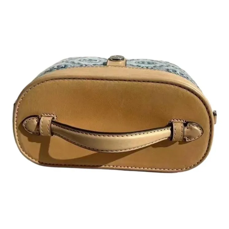 TORY BURCH T Monogram Fabric Makeup Bag Mini Women's Blue-5