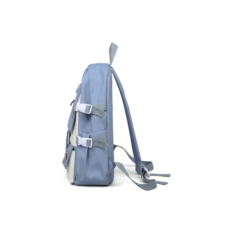 VINEY Fabric Backpack Large Size Women's Black/Purple/Blue-13