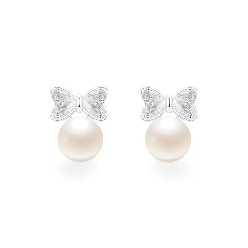 Central Fashion Pearl Stud Earrings Women's-0