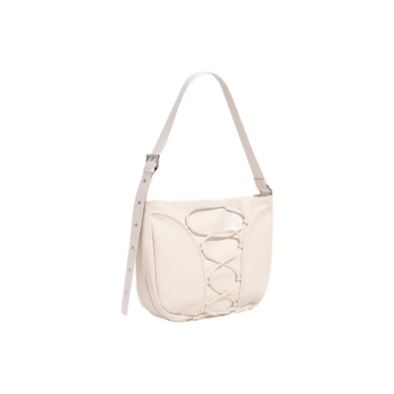 OCTSUI PU Shoulder Bag Women's Silver/Black/Ivory White-9