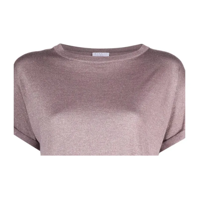Brunello Cucinelli Glitter Detailing T shirt-4