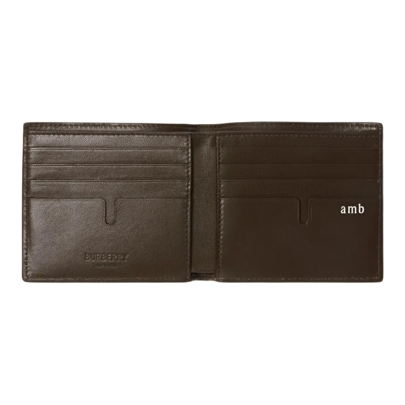Burberry Polyurethane Wallet Men's Black & White & Blue-2