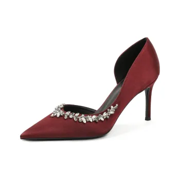 MCKP Slim Heel High Heels 8cm Women's Dark Reddish Purple