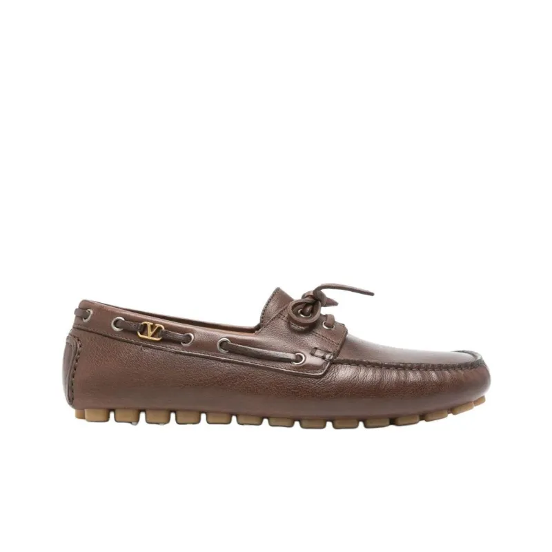 Valentino Boat Shoes Men's Brown-1