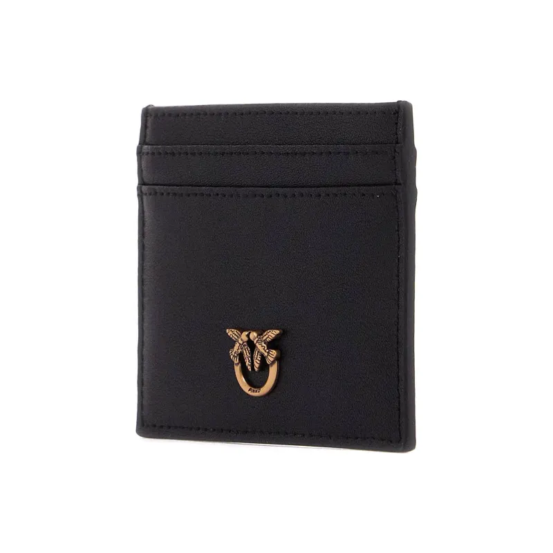 PINKO Calfskin Card Holder Women's Black-2