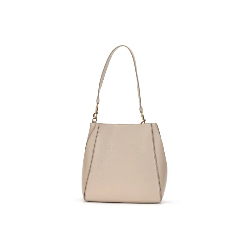 TORY BURCH McGraw Litchi Grain Leather Bucket Bags Shoulder Bag Crossbody Bag Handbag Women's Terracotta Grey-2