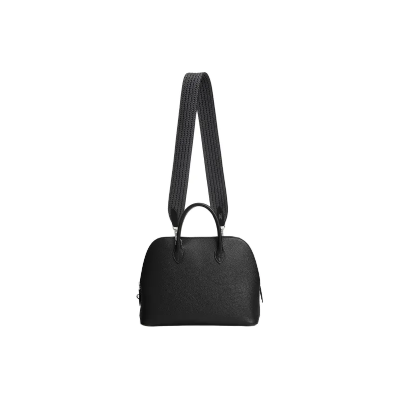 HERMES Cordage Canvas With Swift Calfskin Bag Strap Unisex Black & Black Mist-2