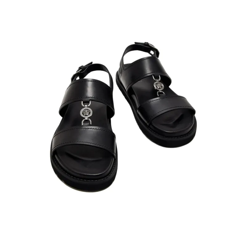 VERSACE Medusa One Strap Sandals Men's Black-3