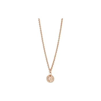 HERMES Rose Gold With Diamond Necklaces Women's Gold