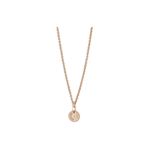 HERMES Rose Gold With Diamond Necklaces Women's Gold
