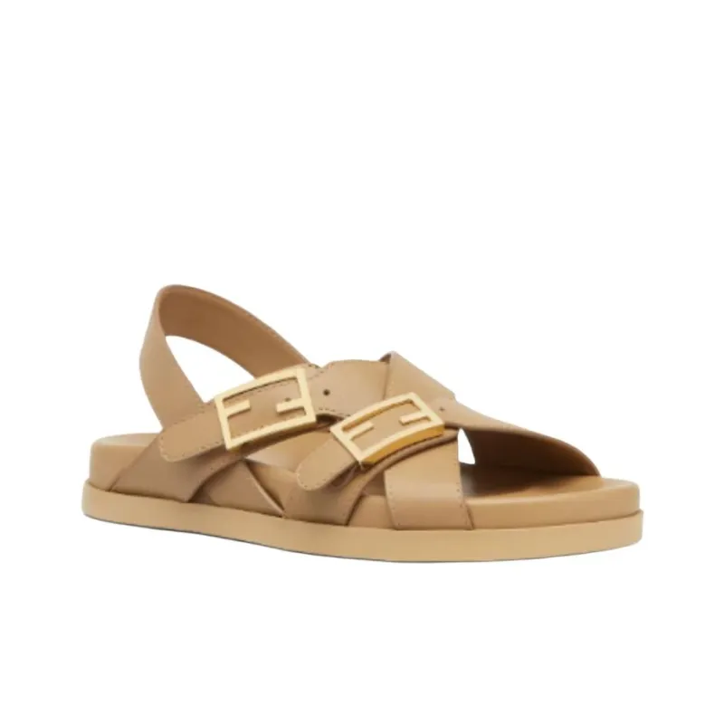 FENDI Feel Strap Sandals Women's Beige-2