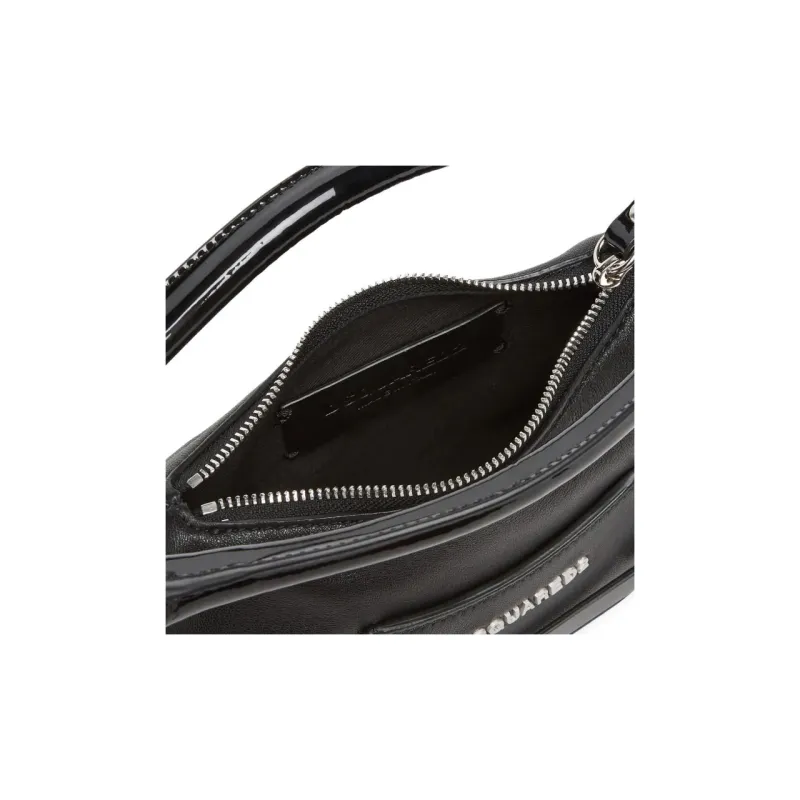 DSQUARED 2 Lambskin One Shoulder Handbags Women's Black-3
