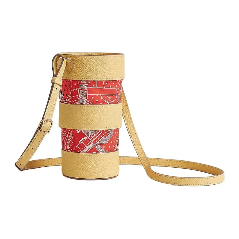 HERMES AVECSOIE IN THE POCKET Crossbody Bags Yellow & Orange-1