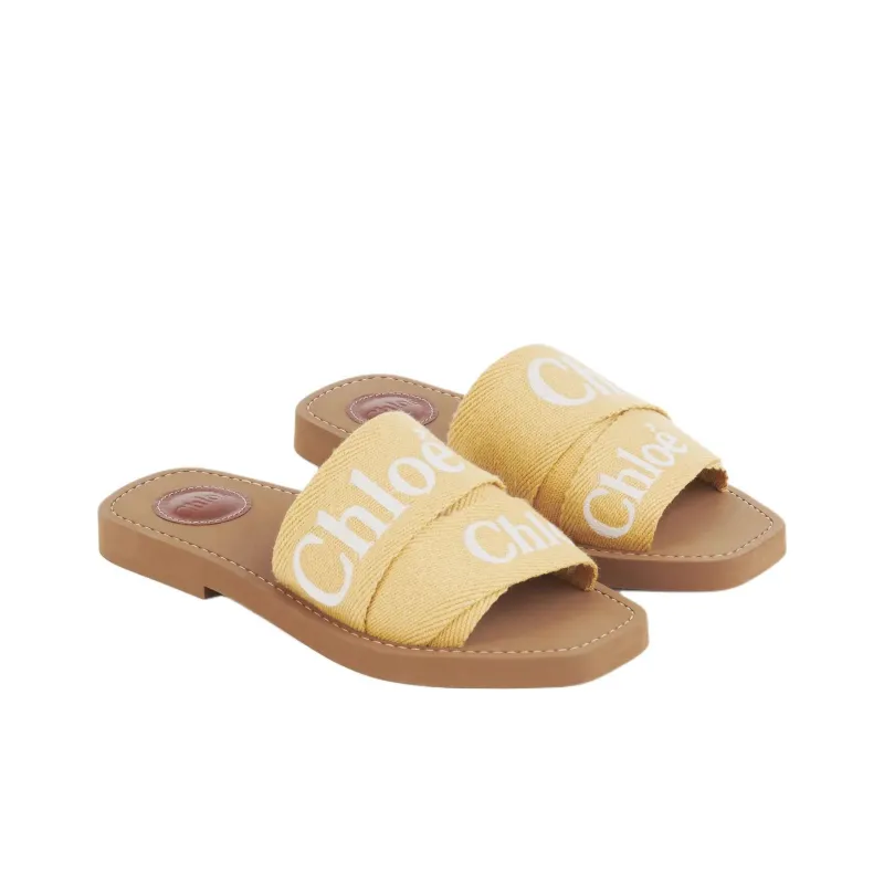 Chloe Woody Slide Slippers Women's Yellow-2