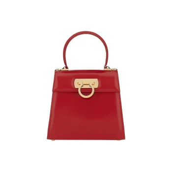 FERRAGAMO Calfskin Shoulder Bag Crossbody Bag Handbag Small Size Women's True Red