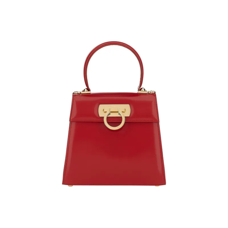 FERRAGAMO Calfskin Shoulder Bag, Crossbody Bag, Handbag Trumpets Women's True Red-0