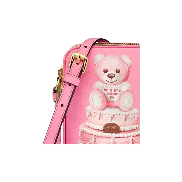MOSCHINO Fabric Shoulder Bag Women's Pink-4