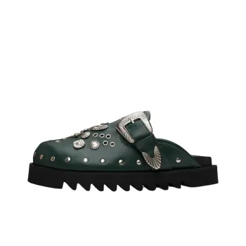 TOGA VIRILIS Closed Toe Slippers Men's Dark Green