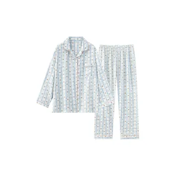 METE WHALE MT Pajama Set Unisex Blue White