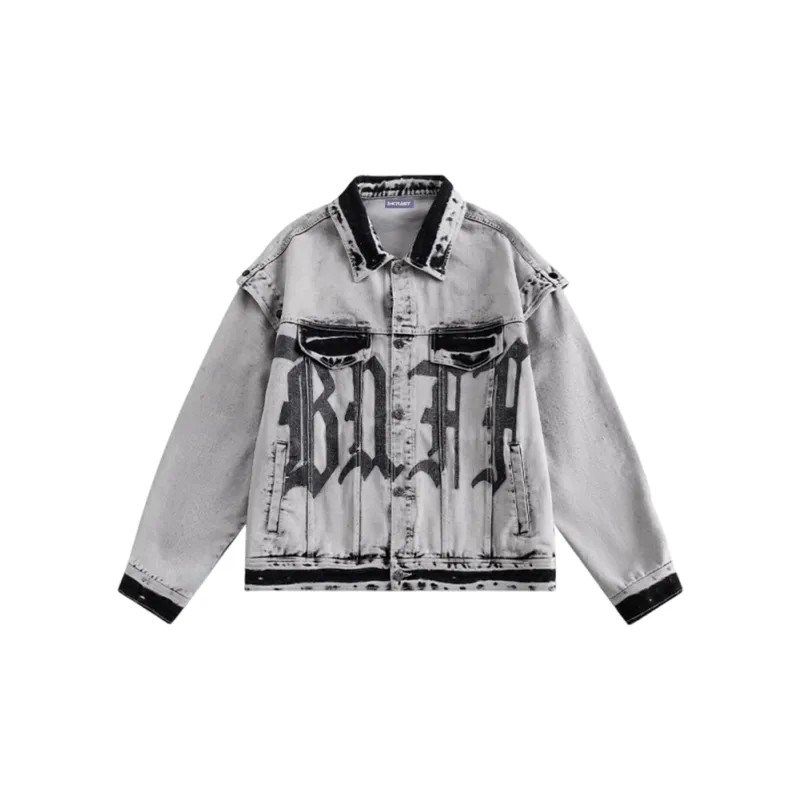 TESTUNG Denim Jacket Unisex Gray-8