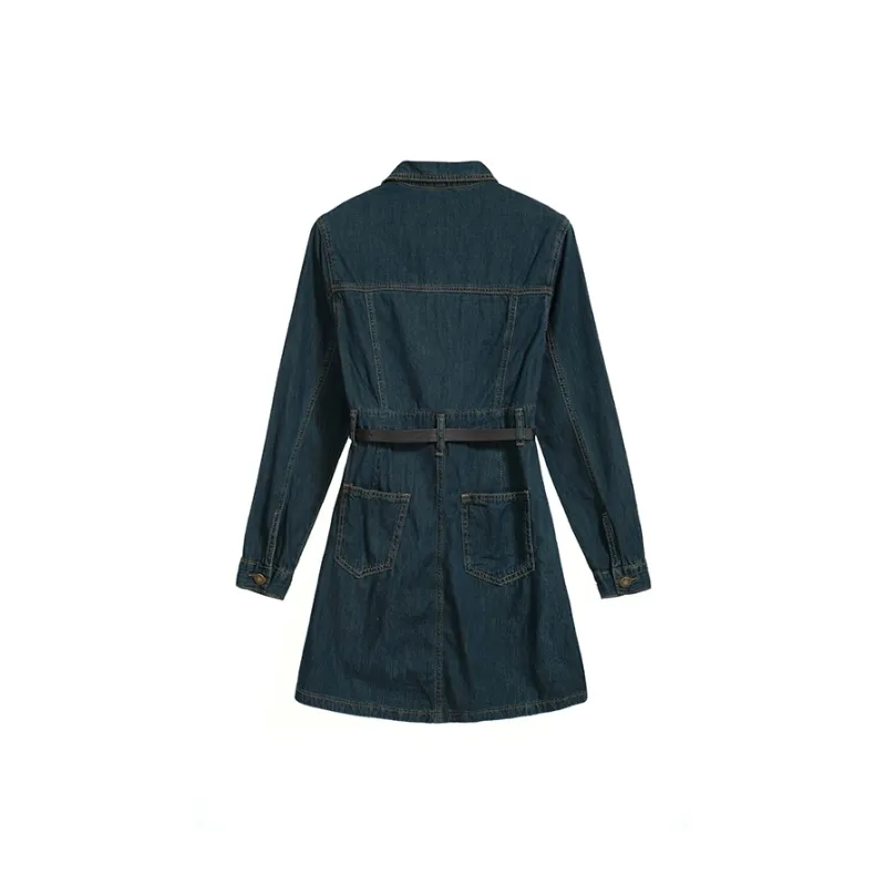 AHDO Long-Sleeved Dresses Women's Short In Blue-1