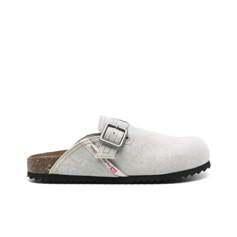 DIESEL Rubber Sole Slip Resistant Closed Toe Slippers Men's Light Blue-1