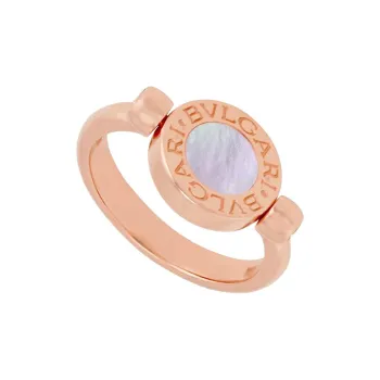 BVLGARI Rose Gold, Mother of Pearl, Onyx Rings Women's