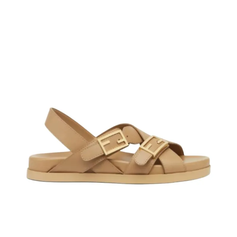 FENDI Feel Strap Sandals Women's Beige-1
