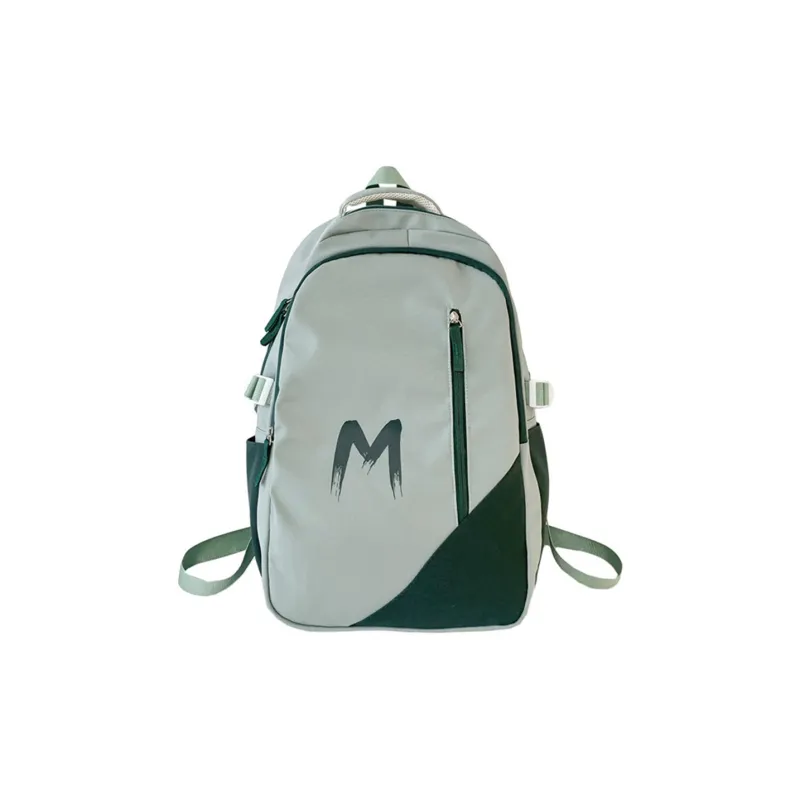 Old Man's Head Fabric Backpack Unisex Black/Green-6