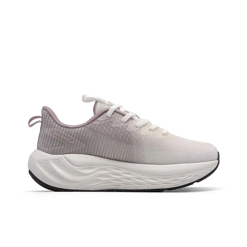 Warrior Cushioned Breathable Slip-Resistant Low-Top Running Shoes Women's White Purple-2